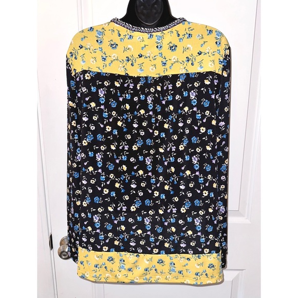 Style & Co Printed Peasant Top Floral Swing Top Long Sleeve - Picture 3 of 5